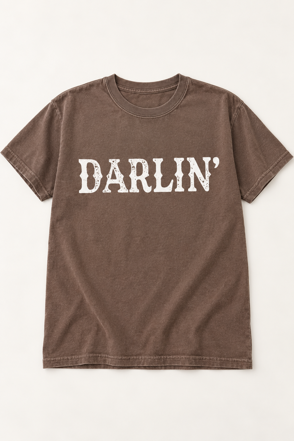 Darlin' Western graphic tee in Espresso, flat lay