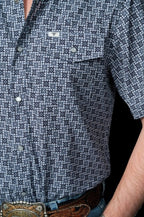 The Colton in Blue - Short Sleeve Pearl Snap