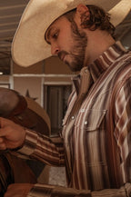 The Harrison in Brown - Long Sleeve Snap Shirt