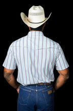 The Jake in Blue - Short Sleeve Pearl Snap Shirt