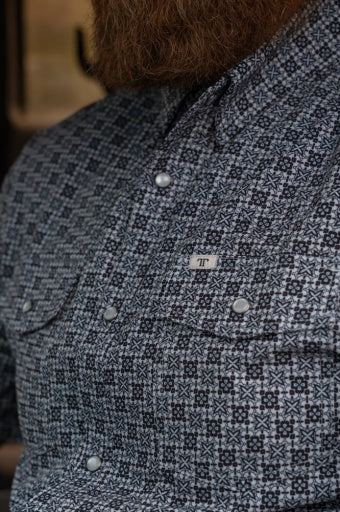 The Colton in Blue - Short Sleeve Pearl Snap