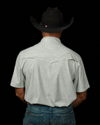 The Carson in Grey Green - Short Sleeve Pearl Snap Shirt