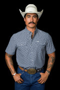 The Colton in Blue - Short Sleeve Pearl Snap