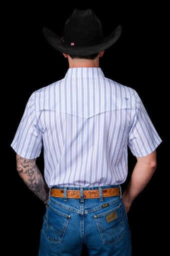 The Jack - Blue Short Sleeve Snap Shirt