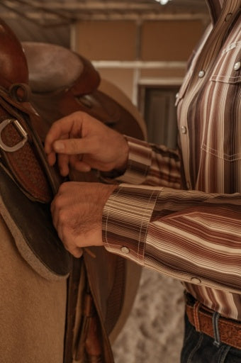 The Harrison in Brown - Long Sleeve Snap Shirt