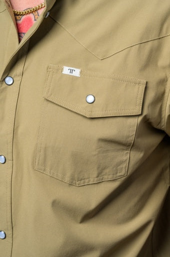 Core - Men's Khaki Short Sleeve Pearl Snap Shirt - product image 3