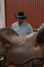 The Carson in Grey Green - Short Sleeve Pearl Snap Shirt