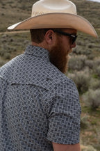 The Colton in Blue - Short Sleeve Pearl Snap