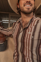 The Harrison in Brown - Long Sleeve Snap Shirt