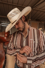 The Harrison in Brown - Long Sleeve Snap Shirt