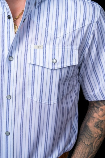 The Jack - Blue Short Sleeve Snap Shirt