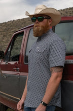 The Colton in Blue - Short Sleeve Pearl Snap