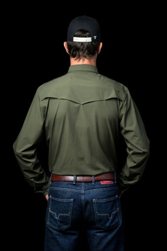 Core - Men's Olive Green Long Sleeve Pearl Snap Shirt - product image 2