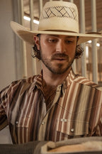 The Harrison in Brown - Long Sleeve Snap Shirt