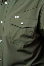 Core - Men's Olive Green Short Sleeve Pearl Snap Shirt