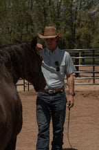 The Carson in Grey Green - Short Sleeve Pearl Snap Shirt