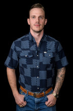 The Dallas in Blue Short Sleeve Snap