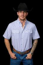 The Jack - Blue Short Sleeve Snap Shirt