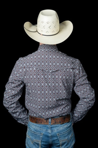 The Connor in Brown - Long Sleeve Snap Shirt