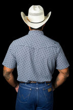 The Colton in Blue - Short Sleeve Pearl Snap