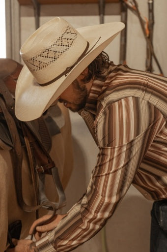 The Harrison in Brown - Long Sleeve Snap Shirt