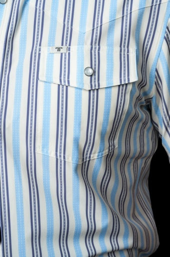 The Jake in Blue - Short Sleeve Pearl Snap Shirt