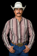 The Harrison in Brown - Long Sleeve Snap Shirt