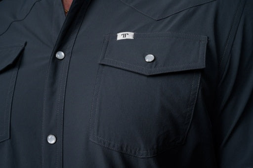 Core - Men's Grey Short Sleeve Pearl Snap Shirt