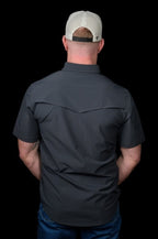 Core - Men's Grey Short Sleeve Pearl Snap Shirt